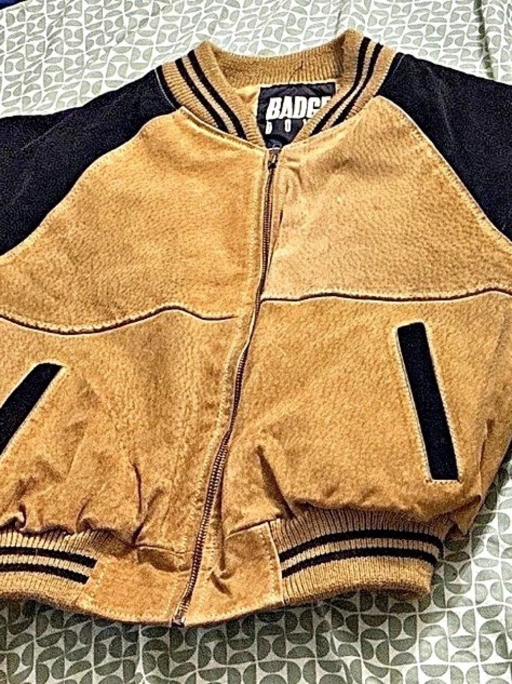 Badger Boys Varsity Jacket Brown & Black Girls Small